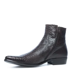 Donkerbruine Lage Boots Met Snakeskin^Sacha Store