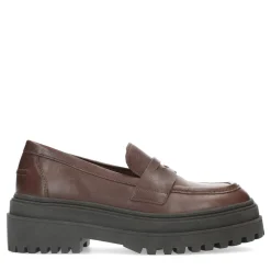 Donkerbruine Leren Loafers^Sacha Cheap