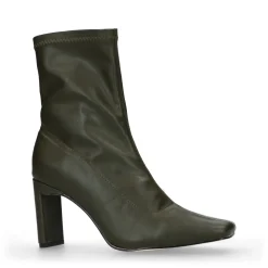 Donkergroene Enkellaarsjes Met Hak^Sacha Cheap