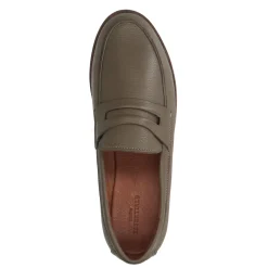 Donkergroene Leren Penny Loafers^Sacha Cheap