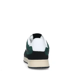 Donkergroene Leren Sneakers Met Suede Details^Sacha Cheap