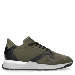 Donkergroene Leren Sneakers^Sacha Fashion