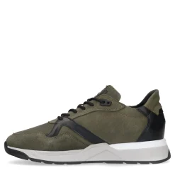 Donkergroene Leren Sneakers^Sacha Fashion