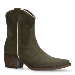 Donkergroene Suede Lage Cowboylaarzen^Sacha Shop