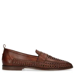 Gevlochten Loafers Cognac^Sacha Store