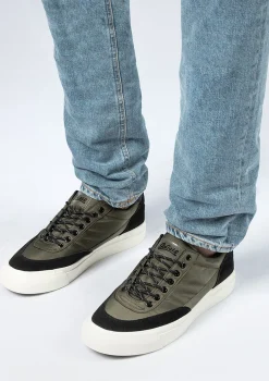 Goliath Donkergroene Nylon Sneakers Met Suede^Sacha Fashion