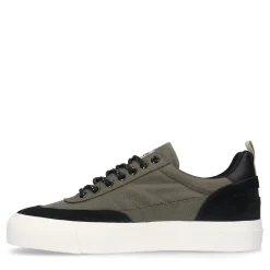 Goliath Donkergroene Nylon Sneakers Met Suede^Sacha Fashion
