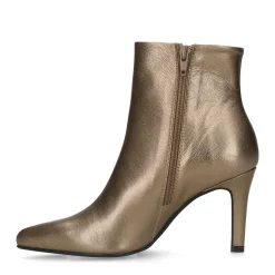 Gouden Leren Enkellaarsjes Met Naaldhak^Sacha Hot