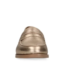 Gouden Leren Penny Loafers^Sacha New