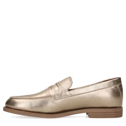 Gouden Leren Penny Loafers^Sacha New
