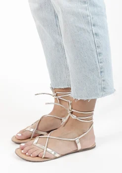 Gouden Leren Sandalen^Sacha Discount