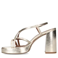 Gouden Leren Sandalen Met Hak^Sacha Best Sale