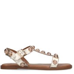 Gouden Leren Sandalen Met Studs^Sacha Discount