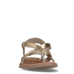 Gouden Leren Sandalen Met Gekruiste Bandjes^Sacha Hot