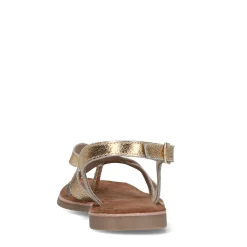 Gouden Leren Sandalen Met Gekruiste Bandjes^Sacha Hot