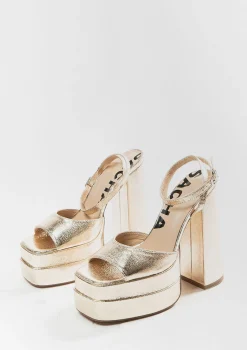 Gouden Platform Pumps Met Plateau Hak^Sacha Sale