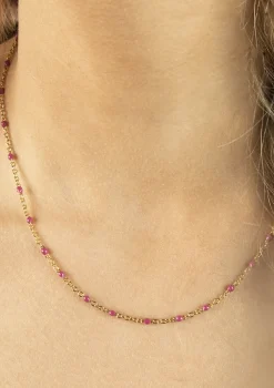 Goudkleurige Ketting Met Roze Kraaltjes^Sacha Discount