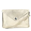Goudkleurige Leren Crossbody Bag^Sacha Shop