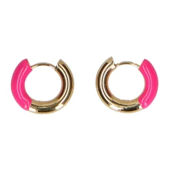 Goudkleurige Oorringen Met Roze Details^Sacha Best