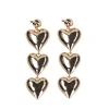 Goudkleurige Triple Hart Oorhangers^Sacha Discount