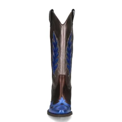 Grijs Metallic Cowboylaarzen Met Blauwe Details^Sacha Online