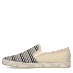 Grijze Canvas Loafers Met Strepen^Sacha Discount