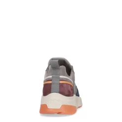 Grijze Leren Sneakers Met Oranje Details^Sacha Best Sale