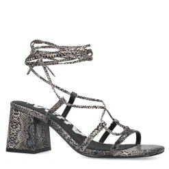 Grijze Sandalen Met Hak En Strikveters^Sacha Cheap