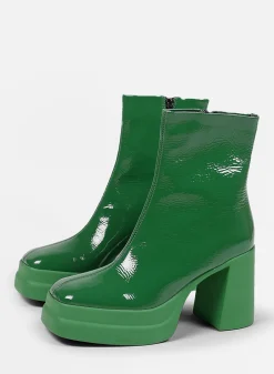 Groene Enkellaarsjes Met Plateau Hak^Sacha Outlet