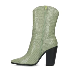 Groene Lage Croco Cowboylaarzen^Sacha Fashion
