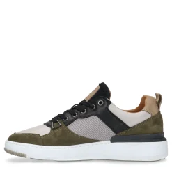 Groene Leren Sneakers Met Details^Sacha Shop