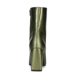 Groene Metallic Enkellaarsjes Met Hak^Sacha Cheap