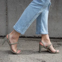 Groene Sandalen Met Rechte Hak^Sacha Best Sale