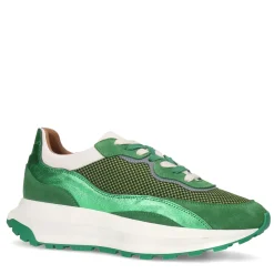 Groene Sneakers Met Metallic Details^Sacha Fashion