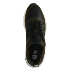 Groene Suede Sneakers Met Zwarte Details^Sacha New