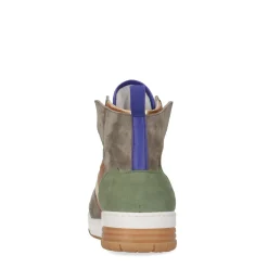 Halfhoge Groene Sneakers Met Metallic En Paarse Details^Sacha Store