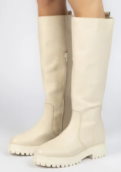 Hoge Latte Leren Laarzen^Sacha Outlet