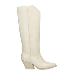 Hoge Off White Leren Cowboylaarzen^Sacha Online