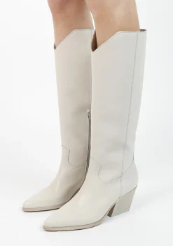 Hoge Off White Leren Cowboylaarzen^Sacha Online