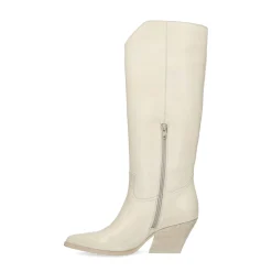 Hoge Off White Leren Cowboylaarzen^Sacha Online