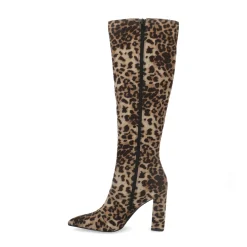Hoge Panterprint Laarzen Met Hak^Sacha New