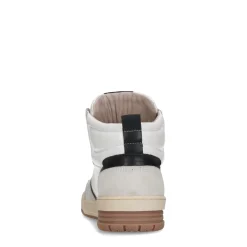 Hoge Witte Leren Sneakers Met Bruine Zool^Sacha Store