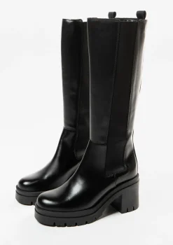 Hoge Zwarte Chelsea Boots Met Blokhak^Sacha Hot