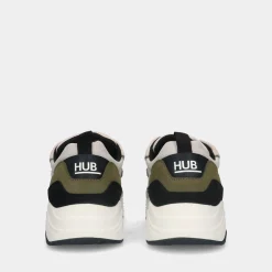 Hub Glide S43 Light Beige/Off White/Moss Green Heren Sneakers^Sacha Cheap