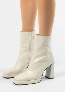 Jeffrey Campbell Witte Enkellaarsjes Met Hak^Sacha Online