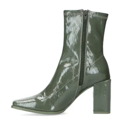 Khaki Enkellaarsjes Met Lak Look^Sacha Flash Sale
