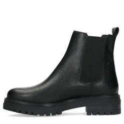 Korte Zwarte Leren Chelsea Boots^Sacha Shop