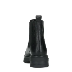 Korte Zwarte Leren Chelsea Boots^Sacha Shop