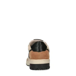 Lage Beige Leren Sneakers Met Zwarte Zool^Sacha Shop