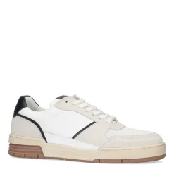 Lage Witte Leren Sneakers Met Bruine Zool^Sacha Outlet